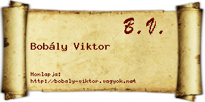 Bobály Viktor névjegykártya